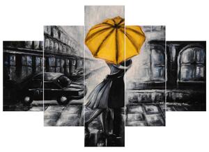 Gario Kézzel festett kép Sárga csók az esoben - 5 részes Méret: 150 x 105 cm