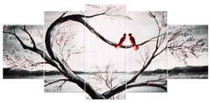 Gario Kézzel festett kép Madárszeretet - 5 részes Méret: 100 x 70 cm
