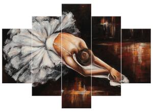 Gario Kézzel festett kép Balett-táncosno bemelegítése - 5 részes Méret: 150 x 70 cm