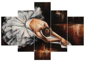 Gario Kézzel festett kép Balett-táncosno bemelegítése - 5 részes Méret: 150 x 105 cm