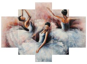 Gario Kézzel festett kép Gyönyöru balett-táncosnok - 5 részes Méret: 150 x 70 cm