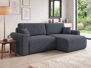 Kihúzható kétszínű L alakú ülőgarnitúra NORDEN PAROS 250x140 cm, sötétszürke