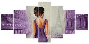 Gario Kézzel festett kép Párizsi séta - 7 részes Méret: 210 x 100 cm