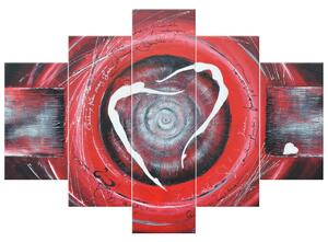 Gario Kézzel festett kép Testalkatok a piros körben - 5 részes Méret: 150 x 70 cm