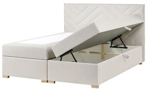 Boxspring ágy tárolóval ESQUIRE 180 x 200 cm Törtfehér