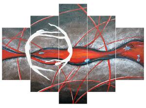 Gario Kézzel festett kép Alakok titokzatos tánca - 5 részes Méret: 150 x 70 cm