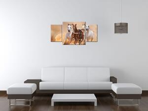 Gario Órás falikép Vágtázó lovak - 3 részes Méret: 80 x 40 cm