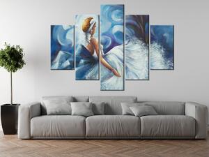 Gario Kézzel festett kép Kék hölgy táncközben - 5 részes Méret: 150 x 70 cm