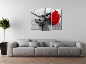 Gario Órás falikép Vörös Rózsa - 3 részes Méret: 90 x 30 cm