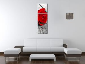 Gario Órás falikép Vörös Rózsa - 3 részes Méret: 30 x 90 cm