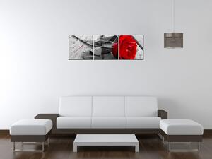 Gario Órás falikép Vörös Rózsa - 3 részes Méret: 80 x 40 cm