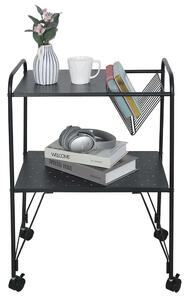 Mozgatható kisasztal, többfunkciós, fém/műanyag, fekete, KORETE