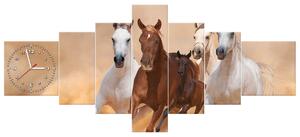 Gario Órás falikép Vágtázó lovak - 7 részes Méret: 160 x 70 cm