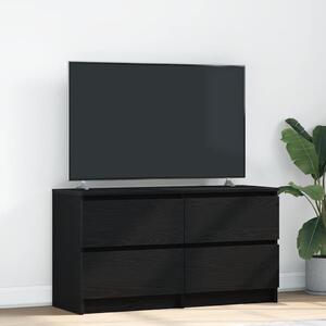 Fekete szerelt fa TV-szekrény 100x35x54 cm