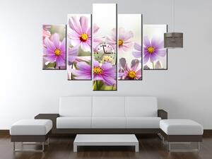 Gario Órás falikép Gyengéd virágok - 5 részes Méret: 150 x 105 cm
