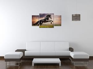 Gario Órás falikép Eros fekete ló - 3 részes Méret: 80 x 40 cm