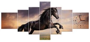 Gario Órás falikép Eros fekete ló - 7 részes Méret: 160 x 70 cm