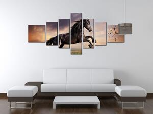 Gario Órás falikép Eros fekete ló - 7 részes Méret: 160 x 70 cm