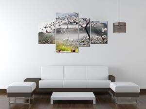Gario Órás falikép Virágzó meggyfa - 4 részes Méret: 120 x 80 cm