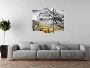 Gario Órás falikép Virágzó meggyfa - 3 részes Méret: 90 x 70 cm