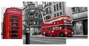 Gario Órás falikép Telefonfülke Londonban UK - 3 részes Méret: 80 x 40 cm