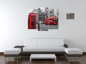 Gario Órás falikép Telefonfülke Londonban UK - 3 részes Méret: 90 x 30 cm