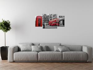 Gario Órás falikép Telefonfülke Londonban UK - 3 részes Méret: 90 x 30 cm