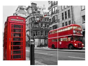 Gario Órás falikép Telefonfülke Londonban UK - 3 részes Méret: 80 x 40 cm