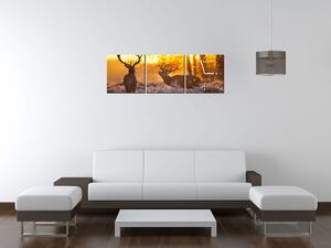 Gario Órás falikép Szarvasok a réten - 3 részes Méret: 100 x 70 cm