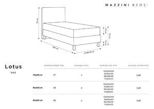 Lotus sötétkék egyszemélyes ágy, 90 x 200 cm - Mazzini Beds