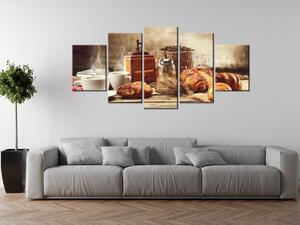 Gario Órás falikép Ízletes reggeli - 5 részes Méret: 150 x 105 cm