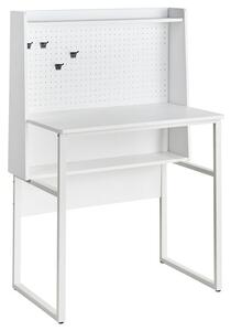 Otthoni íróasztal perforált fallal BUXTON Fehér 84 cm 48 cm
