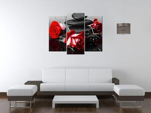 Gario Órás falikép Roses and spa - 3 részes Méret: 30 x 90 cm