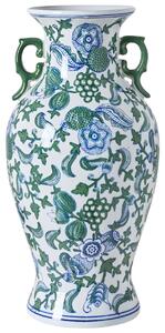 Virágtartó váza SEGOWIA Porcelán 47 cm Fehér/kék