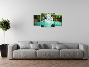 Gario Órás falikép Vízesés Thaiföldön - 3 részes Méret: 80 x 40 cm