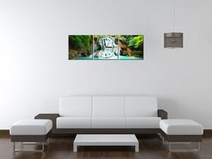 Gario Órás falikép Vízesés Thaiföldön - 3 részes Méret: 90 x 30 cm