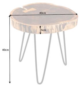 Design oldalsó asztal Island 40 cm barna akác