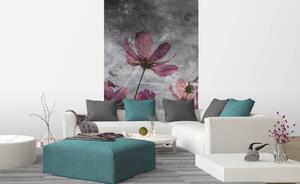 Nem szőtt fotótapéta a falra absztrakt lila virágok 150 x 250 cm
