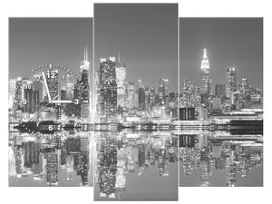 Gario Órás falikép Esti Manhattan - 3 részes Méret: 80 x 40 cm