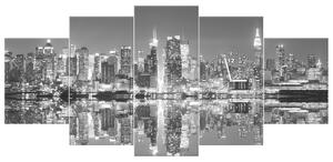 Gario Órás falikép Esti Manhattan - 5 részes Méret: 150 x 70 cm