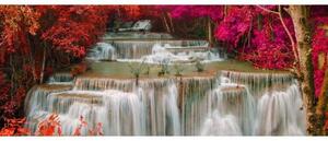 Panorámás nem szőtt fotótapéta vízesés az esőerdőben 375 x 150 cm
