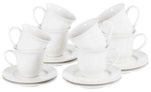 8 db csésze és csészealj ELDERBERRY Porcelán Fehér