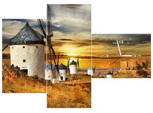 Gario Órás falikép Szélmalmok Spanyolországban - 3 részes Méret: 90 x 70 cm