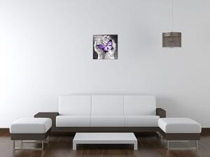 Gario Órás falikép Lila pillangó tenyéren Méret: 30 x 30 cm