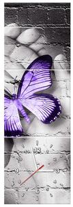 Gario Órás falikép Lila pillangó tenyéren - 3 részes Méret: 30 x 90 cm