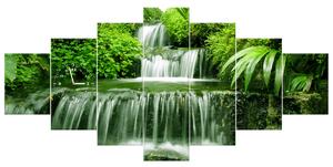Gario Órás falikép Vízesés az esoerdőben - 7 részes Méret: 210 x 100 cm