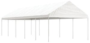 Fehér polietilén pavilon tetővel 11,15 x 4,08 x 3,22 m