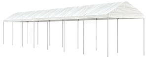 Fehér polietilén pavilon tetővel 15,61 x 2,28 x 2,69 m