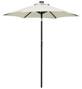 VidaXL homokszínű alumínium napernyő LED-világítással 200 x 211 cm
