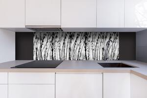 Dibond tábla a konyhapult mögött fekete-fehér fű - 180 x 60 cm ingyenes ragasztó